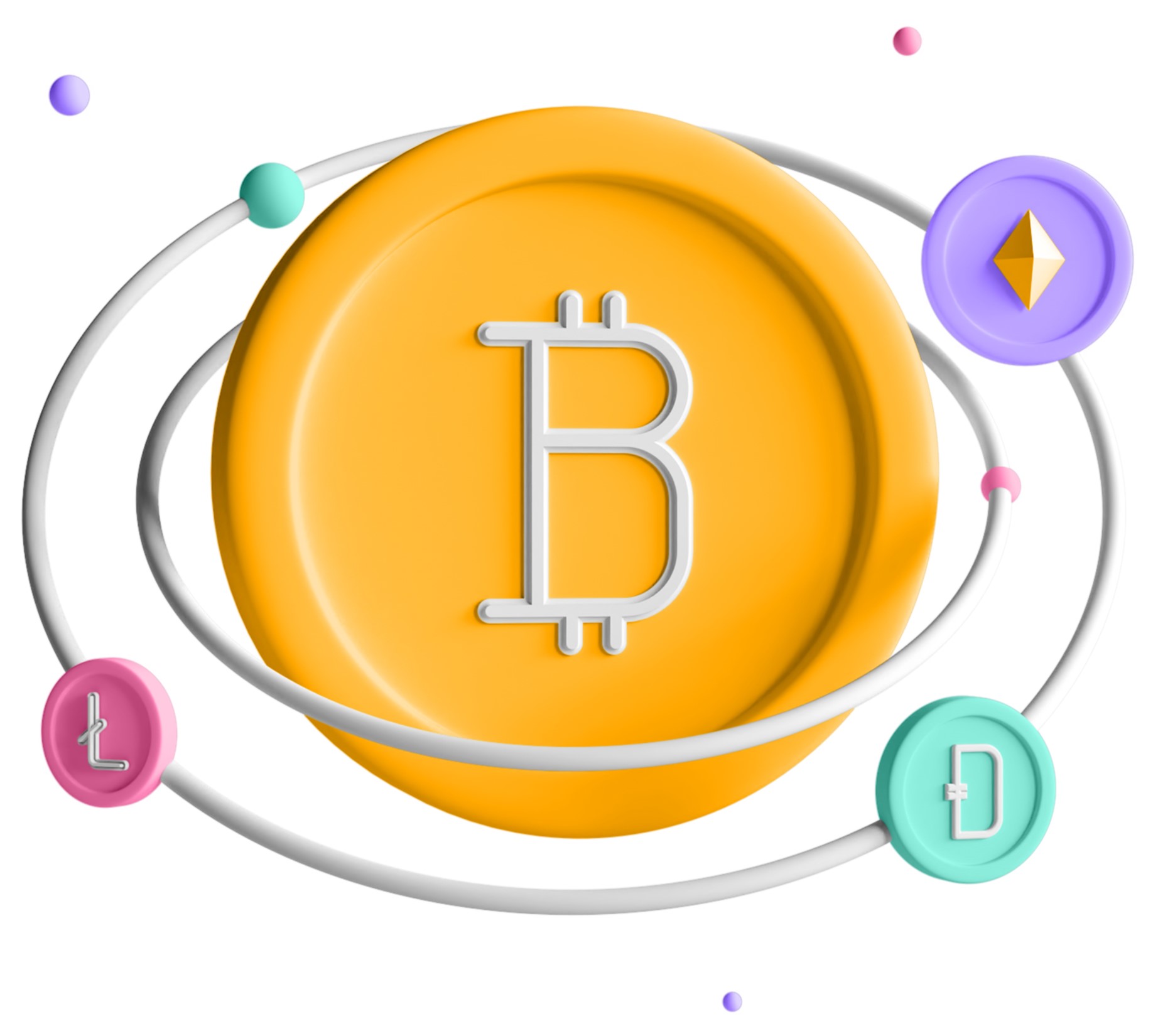 An atom like cryptocurrency logo